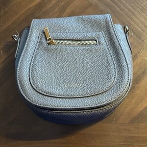 Chic Grey Kedzie Leather Crossbody Bag with Strap